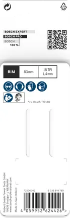 Lamă de ferăstrău pendular Bosch PRO pentru lemn masiv, 83 mm, 2 buc.