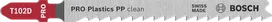 Lamă de ferăstrău pendular Bosch T102D pentru tăieri curate în plastic.