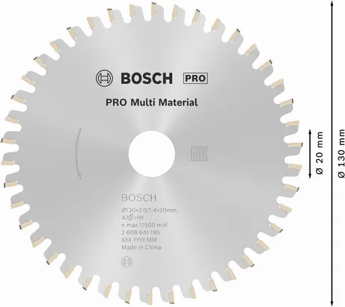 Lamă de ferăstrău circular Bosch PRO Multi Material, 130 mm.