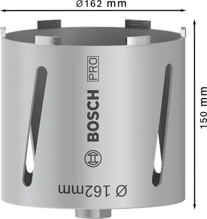 Freză de carote Bosch PRO, uscată, 162 x 150 mm, G 1/2 inch.