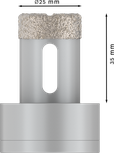 Cuțit de freză ceramică uscat Bosch PRO 25x35 mm X-Lock.