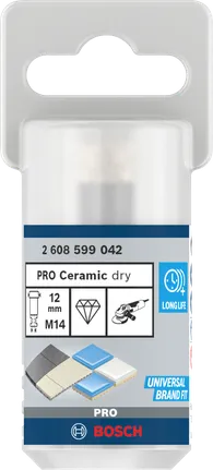 Freză ceramică cu miez uscat Bosch PRO 12×30×14 mm.