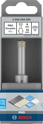Burghiu ceramic uscat Bosch PRO 8 mm pentru plăci ceramice.