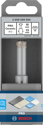 Burghiu ceramic uscat Bosch PRO 10 mm pentru plăci ceramice.
