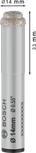 Burghiu ceramic uscat Bosch PRO 14 mm pentru plăci ceramice.