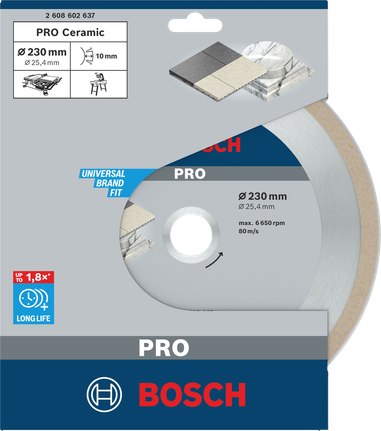 Disc diamantat ceramic Bosch PRO 230×25,4 mm.