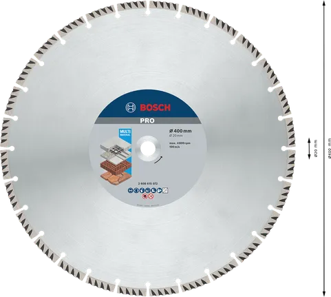 Disc diamantat multimaterial Bosch PRO, diametru 400 mm.