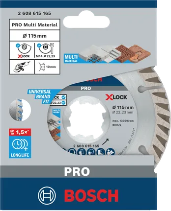 Disc diamantat multimaterial Bosch PRO 115 mm X-Lock.