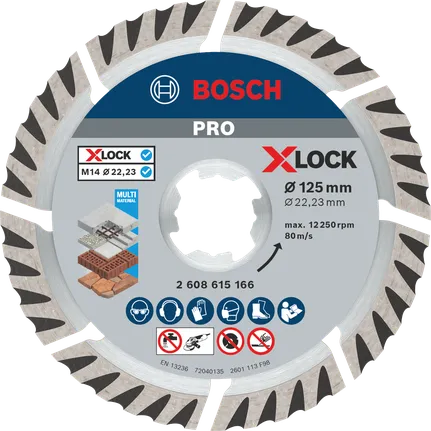 Disc diamantat multimaterial Bosch PRO X-Lock 125 mm.