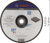 Disc de tăiere pentru metal Bosch PRO 230 x 3 x 22,23 mm.