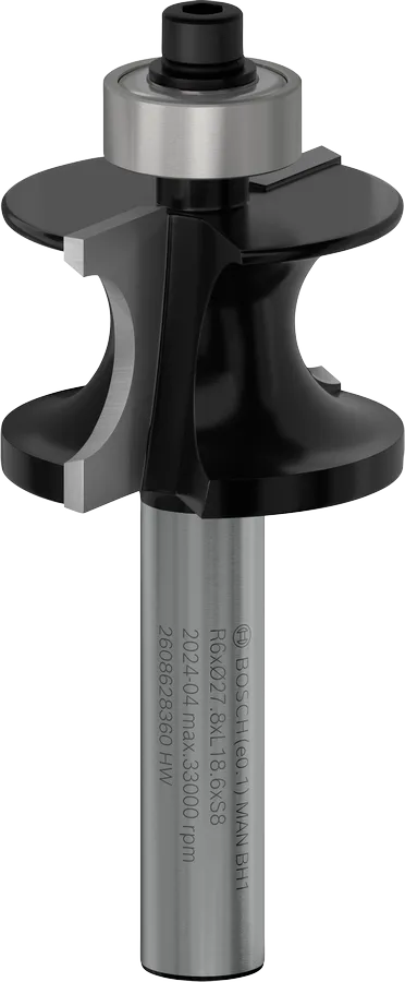 Freză de freză Bosch PRO cu ghidaj R 6, tijă 8 mm.