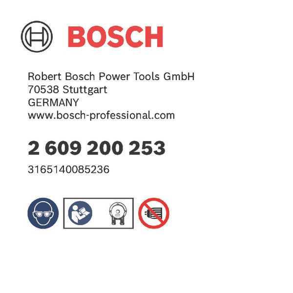 Bosch logo, Postal address, Electronic address, Safety icons