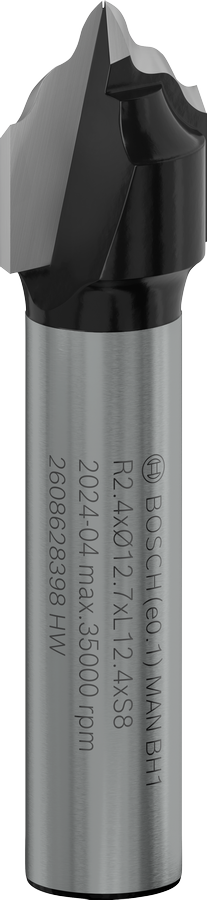 Freză de freză Bosch PRO cu canelură și canal R 2.4, tijă 8 mm.