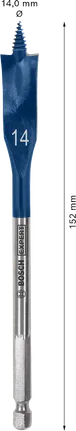 Burghiu tip lopă cu autotăiere rapidă Bosch EXPERT 14 x 152 mm.