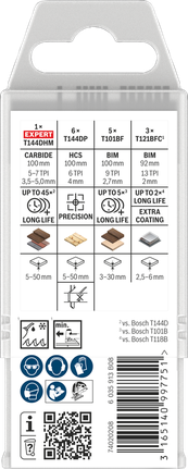 Set Bosch PRO pentru lemn și metal, 15 bucăți, pentru tăierea lemnului și metalului.