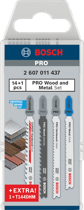 Set Bosch PRO Wood and Metal, 15 lame de fierăstrău vertical.
