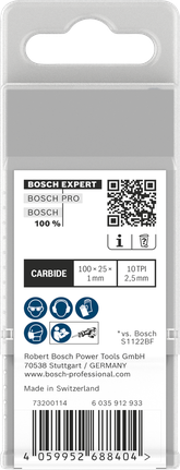 Lamă din carbură Bosch EXPERT Medium-Tough Metal S555HHC, pachet de 10.