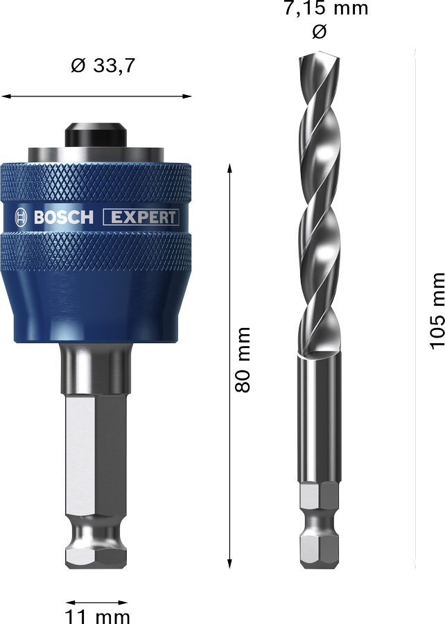 EXPERT Power Change Plus cu burghiu pentru găuri pilot