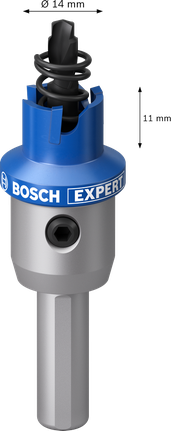 Coroană pentru tablă Bosch EXPERT, 14 mm, cu arbore.