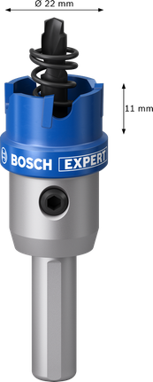 Coroană pentru tablă Bosch EXPERT cu arbore, 22 mm.