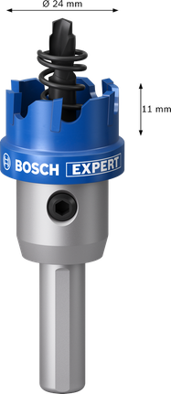 Coroană pentru tablă Bosch EXPERT, 24 mm, cu arbore.