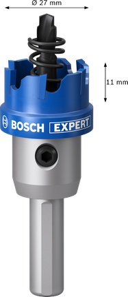 Coroană pentru tablă Bosch EXPERT cu arbore, 27 mm.