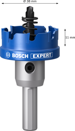 Coroană pentru tablă Bosch EXPERT cu arbore, 38 mm.
