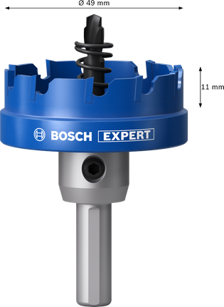 Carotă pentru tablă Bosch EXPERT cu arbore, 49 mm.