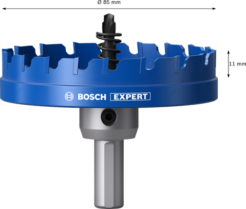 Coroană pentru tablă Bosch EXPERT 85 mm pentru tăierea metalului.