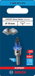 Coroană pentru foi de tablă Bosch Expert de 14 mm cu arbore.