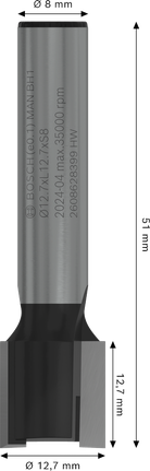 Freză de găurit Bosch PRO pentru găurit cu tijă de 12,7 mm, 8 mm.