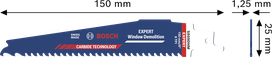 Lamă din carbură Bosch EXPERT S959DHM pentru demolarea geamurilor.