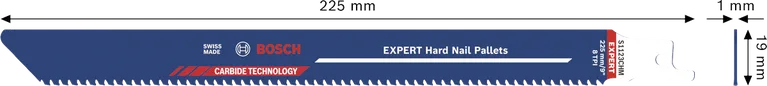 Palete pentru cuie dure Bosch EXPERT S1123CHM cu lamă din carbură.