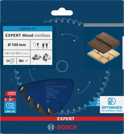 Lamă de ferăstrău circular fără fir Bosch EXPERT Wood, 140 mm T24.