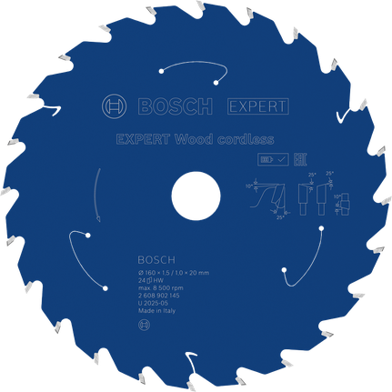 Lamă de ferăstrău circular fără fir Bosch EXPERT Wood, diametru 160 mm.