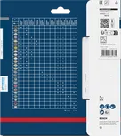 Ambalajul lamei de ferăstrău circular fără fir Bosch EXPERT Wood cu tabel de compatibilitate a materialelor.