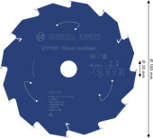 Lamă de ferăstrău circular fără fir Bosch EXPERT Wood, diametru 165 mm.