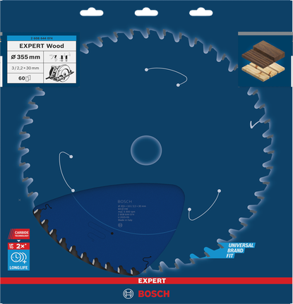 Lamă de ferăstrău circular pentru lemn Bosch EXPERT 355 mm T60.
