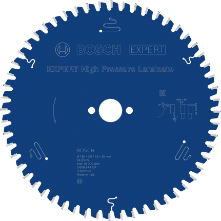 Lamă de ferăstrău circular pentru laminat de înaltă presiune Bosch EXPERT, 190 mm.