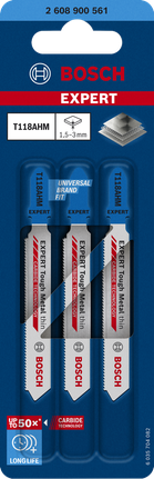 Lame de ferăstrău pendular din carbură Bosch EXPERT Tough Metal T118AHM.