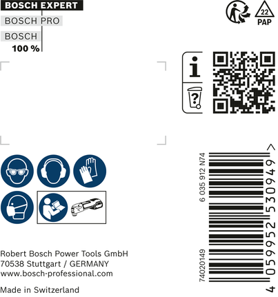 Placă de rostuire pentru unealtă multifuncțională Bosch EXPERT 3 max AVZ 70 RT4, 70 mm.