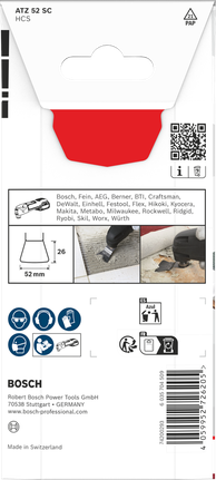 Lamă multimaterial Bosch Starlock ATZ 52 SC 52×26 mm.