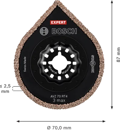Placă de rostuire din carbură Bosch EXPERT AVZ 70 RT4, 70 mm.