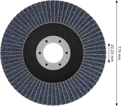Disc abraziv lamelar Bosch X451, 115 mm, G80.