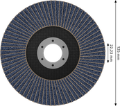 Disc lamelar Bosch X451 125 mm G80 pentru polizoare unghiulare.