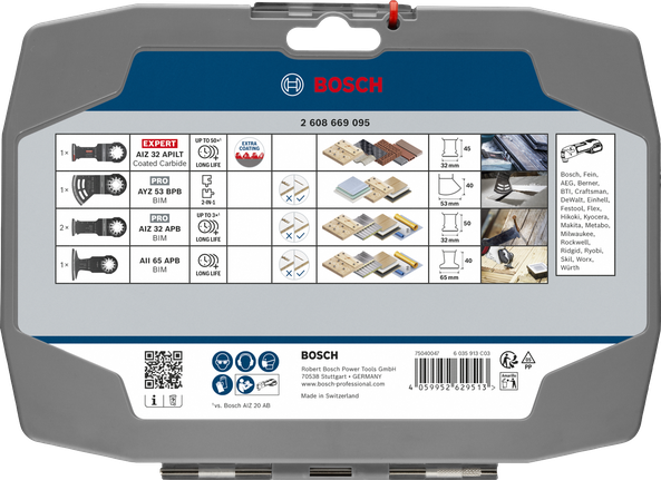 Set de electrician și gips-carton Bosch , 5 bucăți, pentru tăiere și șlefuire.