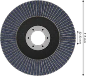 Disc lamelar Bosch X451 115 mm G120 pentru șlefuirea metalului.
