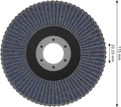 Disc lamelar Bosch X451 115 mm G120 pentru șlefuirea metalului.