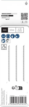 Pachet de lame de ferăstrău vertical Bosch PRO Plastics T302H pentru PVC și PMMA.