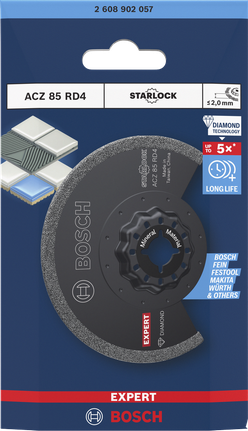 Lamă cu segment de chit diamantat Bosch EXPERT ACZ 85 RD4.